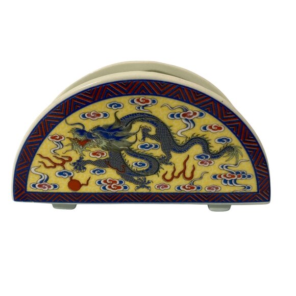 Porcelain Dragon Business Card Holder - Picture 2 of 7